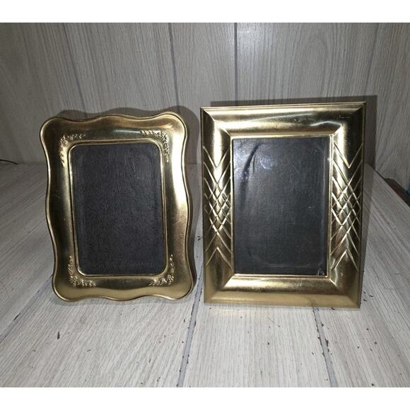 Vtg Gold Tone Ornate 5x7 Picture Frames Brass? Photo Memories Gallery Wall - Picture 1 of 8